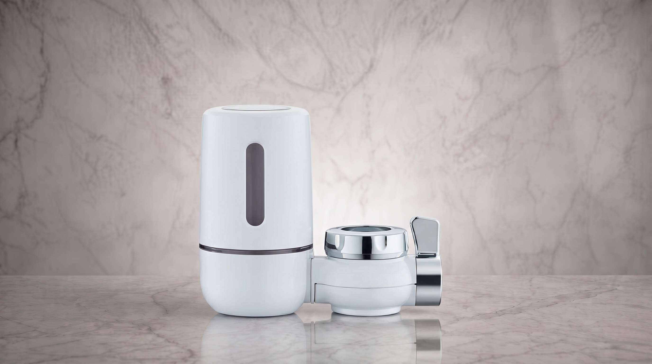 Pristine White Tap Water Filter