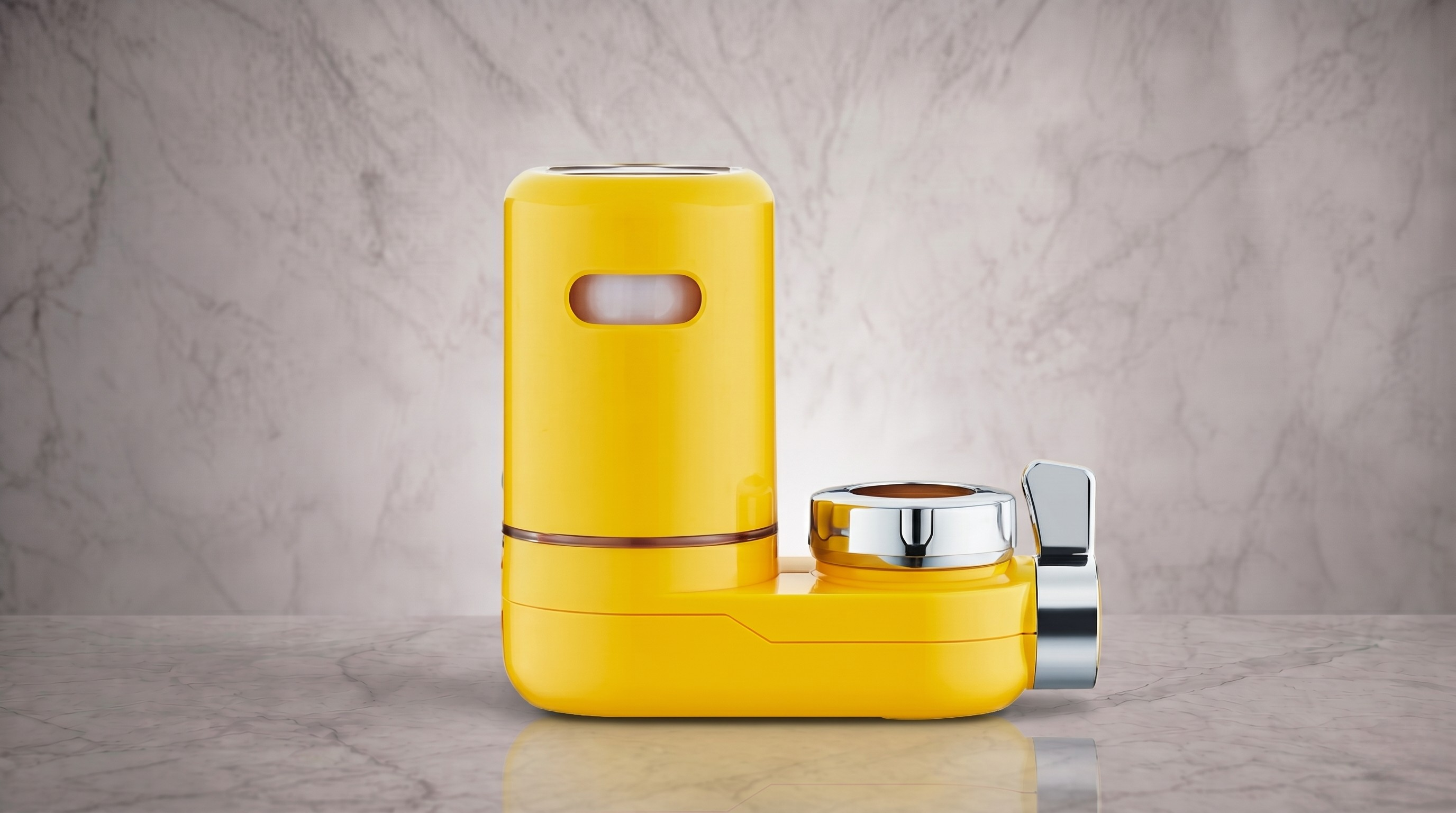 Vibrant Yellow Tap Water Filter